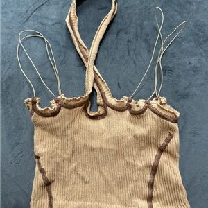Stylish Tan and Brown Women's Top